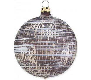 Julekugle i mundblæst glas Ø8 cm - Skinnende mørkegrøn