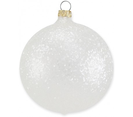 Julekugle i mundblæst glas Ø8 cm - Mat slidt bronzebrun