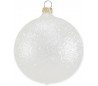 Julekugle i mundblæst glas Ø8 cm - Mat frostet perlegrå