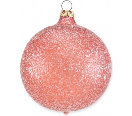 Julekugle i mundblæst glas Ø8 cm - Mat frostet perlegrå