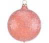 Julekugle i mundblæst glas Ø8 cm - Mat frostet rosenrød