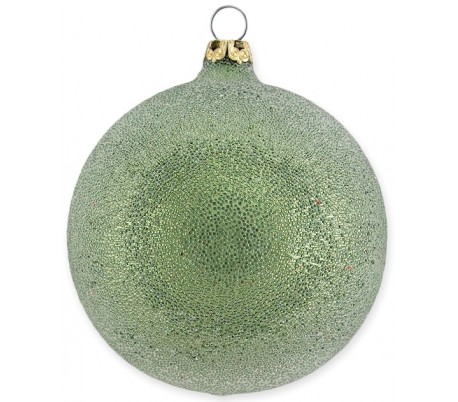Julekugle i mundblæst glas Ø8 cm - Skinnende mintgrøn