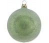 Julekugle i mundblæst glas Ø8 cm - Skinnende mørkegrøn