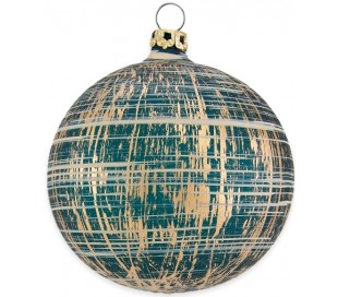 Julekugle i mundblæst glas Ø8 cm - Mat slidt bronzebrun