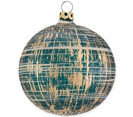 Julekugle i mundblæst glas Ø8 cm - Mat slidt bronzebrun