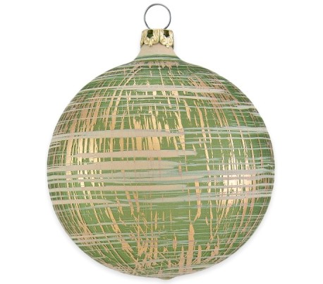 Julekugle i mundblæst glas Ø8 cm - Mat slidt petroliumsblå