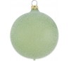 Julekugle i mundblæst glas Ø8 cm - Satineret olivengrøn