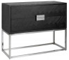 Blackbone Kommode i egetræ H87 x B108 x D45 cm - Sort/Sølv