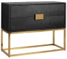 Blackbone Kommode i egetræ H87 x B108 x D45 cm - Sort/Guld