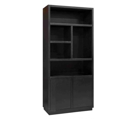 Oakdale Bogreol i egetræ H220 x B100 x D46 cm - Natur/Antik hvid