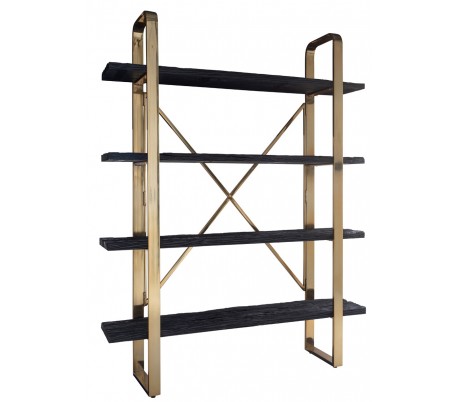 Oakura Bogreol i egetræsfinér H220 x B80 x D40 cm - Sort