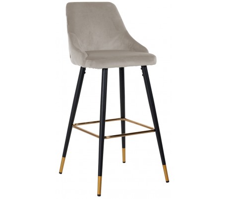 Imani barstol i velour H109 cm - Sort/Grøn