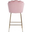 Pippa barstol i velour H113 cm - Guld/Stengrå