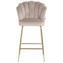 Pippa barstol i velour H113 cm - Guld/Pink