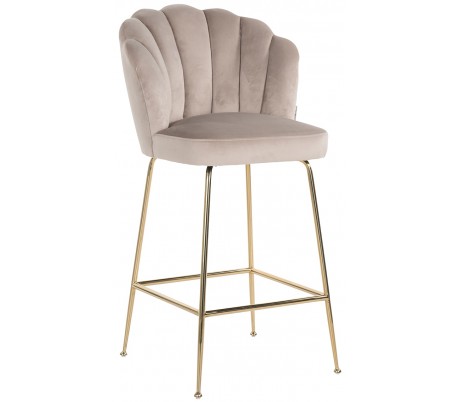 Pippa barstol i velour H113 cm - Guld/Pink