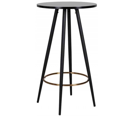 Osteria barbord i marmor og metal Ø80 cm - Guld/Hvid marmor