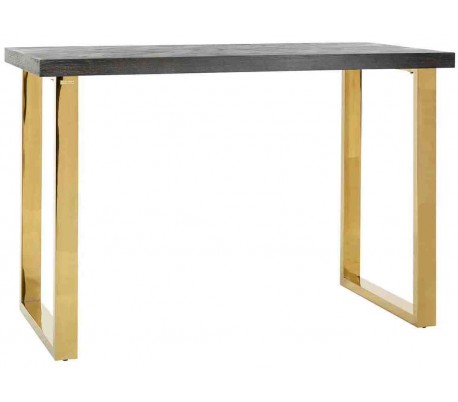 Blackbone barbord i egetræ og stål 160 x 80 cm - Sølv/Sort