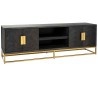 Blackbone tvbord i egetræ og stål B185 cm - Sort/Guld