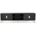 Blackbone tvbord i egetræ og stål B220 cm - Sort/Guld