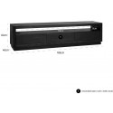 Oakura tvbord i egetræsfinér B185 cm - Sort