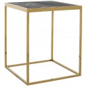 Conrad sofabord i marmor og stål 60 x 60 cm - Guld/Brun marmor