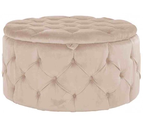 Joya puf i velour Ø83 cm - Stengrå