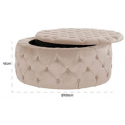 Lulu puf med opbevaring i velour Ø80 cm - Khaki