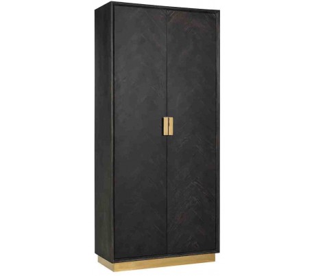 Blackbone skab i egetræ og stål H220 cm - Sort/Sølv