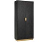Blackbone skab i egetræ og stål H220 cm - Sort/Guld