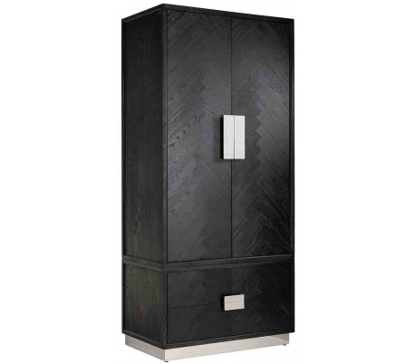 Oakura skab i egetræsfinér H220 cm - Sort