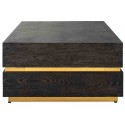 Blackbone sofabord i egetræ og stål 90 x 90 cm - Sort/Guld