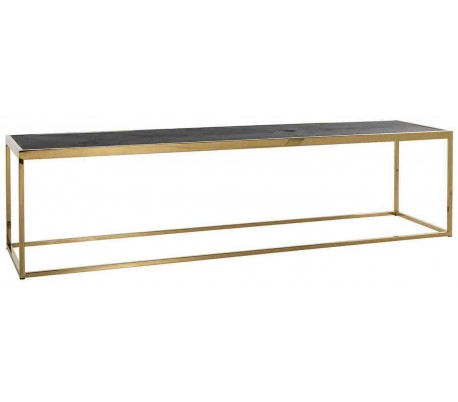 Blackbone sofabord i egetræ og stål 150 x 80 cm - Sort/Guld