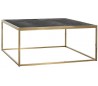 Blackbone sofabord i egetræ og stål 90 x 90 cm - Guld/Sort