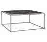 Blackbone sofabord i egetræ og stål 90 x 90 cm - Sølv/Sort