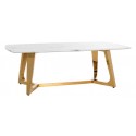 Dynasty sofabord i marmor og stål Ø50 cm - Guld/Hvid marmor