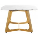 Dynasty sofabord i marmor og stål Ø50 cm - Guld/Hvid marmor