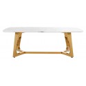 Dynasty sofabord i marmor og stål Ø50 cm - Guld/Hvid marmor