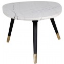 Lexington sofabord i marmor og stål Ø90 cm - Sort/Hvid marmor