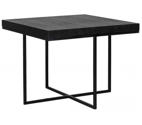 Oakura sofabord i egetræsfinér og jern 140 x 65 cm - Sort