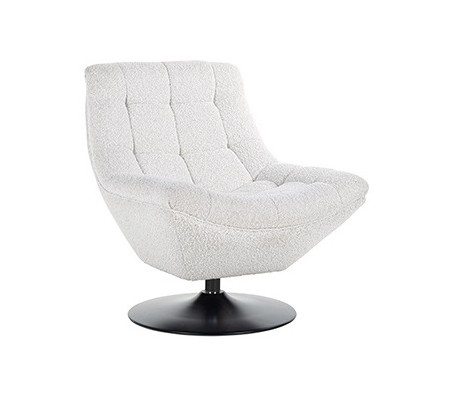 Darwin lænestol i polyester H70 cm - Sort/Offwhite