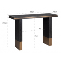 Vendôme konsolbord i genanvendt træ og stål B140 cm - Guld/Sort