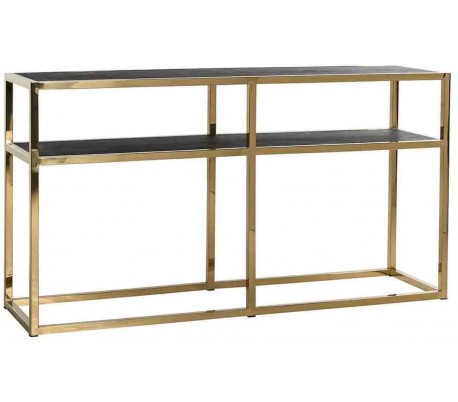 Hunter konsolbord i egetræsfinér og stål B150 cm - Sort/Antik guld