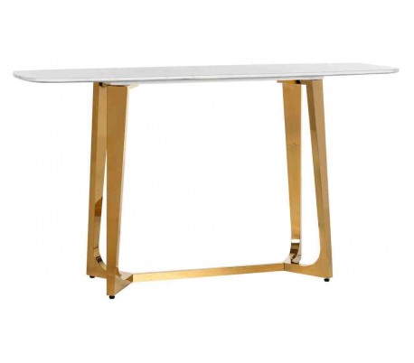 Conrad konsolbord i marmor og stål B150 cm - Guld/Brun marmor