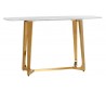 Dynasty konsolbord i marmor og stål B150 cm - Guld/Hvid marmor