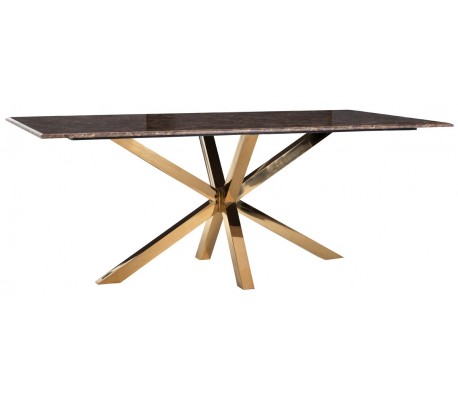 Kensington spisebord i genanvendt træ og stål 240 x 100 cm - Sølv/Natur