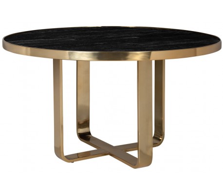 Kensington rundt spisebord i genanvendt træ og stål Ø140 cm - Sølv/Natur