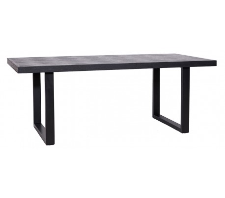 Blax spisebord i egetræ og jern 230 x 100 cm - Sort