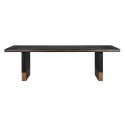 Hunter spisebord i egetræsfinér og stål 240 x 100 cm - Sort/Antik guld