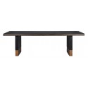 Hunter spisebord i egetræsfinér og stål 220 x 100 cm - Sort/Antik guld