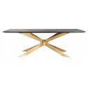 Blackbone spisebord i egetræ og stål 240 x 100 cm - Sort/Guld